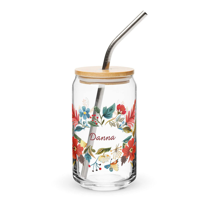 Danna Exclusive Name Art Piece Can-Shaped Glass Home Office Work Mexican Spanish Pride Gift Cup One-Of-A-Kind Calligraphy Glass | D16 Mexicada 16 oz With Lid & Straw