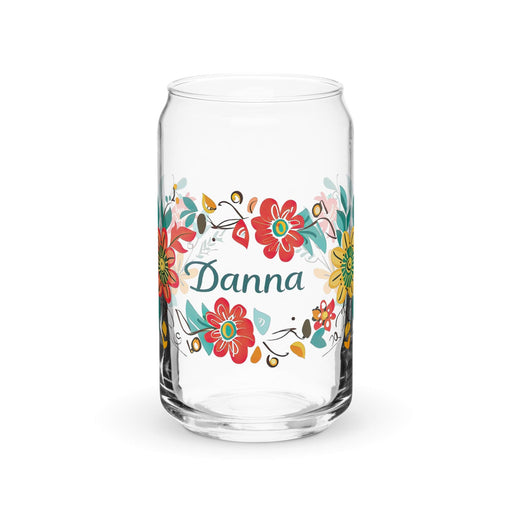 Danna Exclusive Name Art Piece Can-Shaped Glass Home Office Work Mexican Spanish Pride Gift Cup One-Of-A-Kind Calligraphy Glass | D17 Mexicada 16 oz