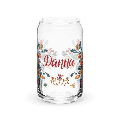 Danna Exclusive Name Art Piece Can-Shaped Glass Home Office Work Mexican Spanish Pride Gift Cup One-Of-A-Kind Calligraphy Glass | D18 Mexicada 16 oz