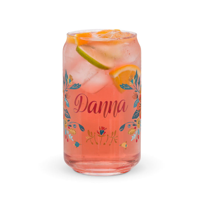 Danna Exclusive Name Art Piece Can-Shaped Glass Home Office Work Mexican Spanish Pride Gift Cup One-Of-A-Kind Calligraphy Glass | D18 Mexicada