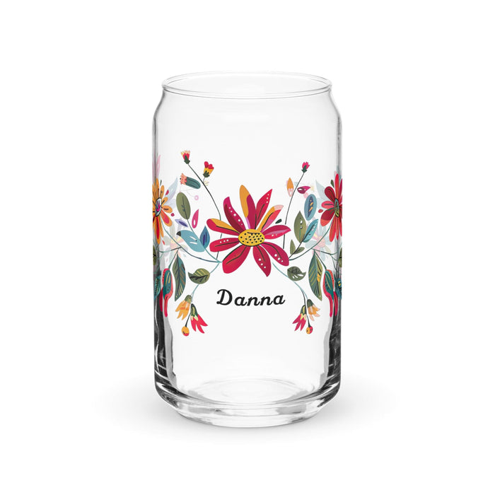 Danna Exclusive Name Art Piece Can-Shaped Glass Home Office Work Mexican Spanish Pride Gift Cup One-Of-A-Kind Calligraphy Glass | D19 Mexicada 16 oz