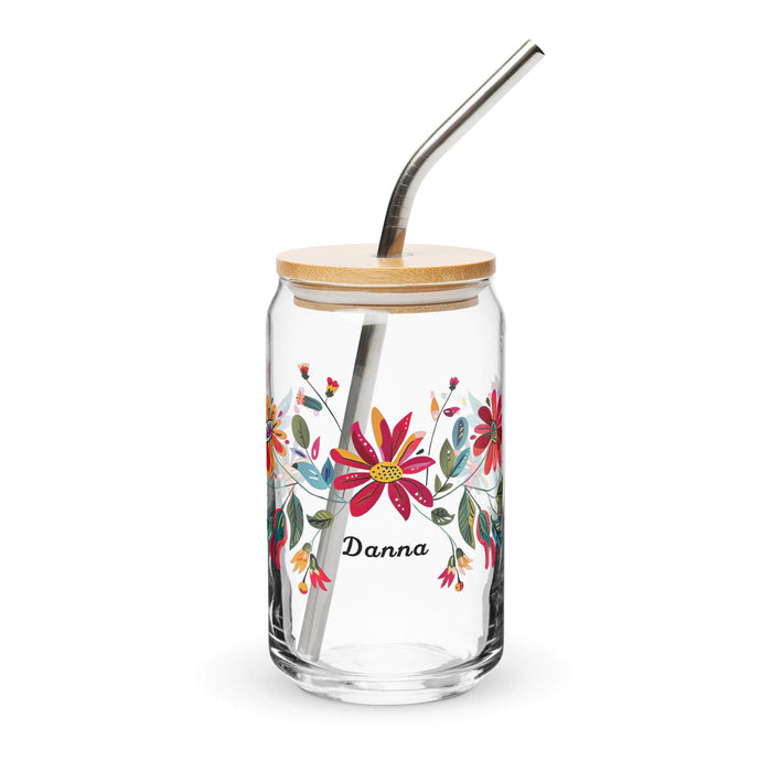 Danna Exclusive Name Art Piece Can-Shaped Glass Home Office Work Mexican Spanish Pride Gift Cup One-Of-A-Kind Calligraphy Glass | D19 Mexicada 16 oz With Lid & Straw