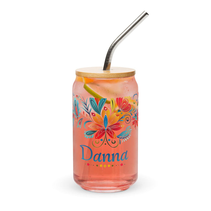 Danna Exclusive Name Art Piece Can-Shaped Glass Home Office Work Mexican Spanish Pride Gift Cup One-Of-A-Kind Calligraphy Glass | D20 Mexicada