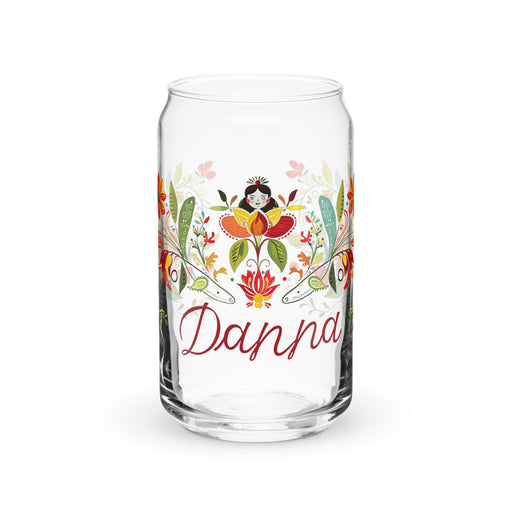 Danna Exclusive Name Art Piece Can-Shaped Glass Home Office Work Mexican Spanish Pride Gift Cup One-Of-A-Kind Calligraphy Glass | D22 Mexicada 16 oz