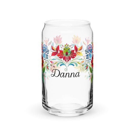 Danna Exclusive Name Art Piece Can-Shaped Glass Home Office Work Mexican Spanish Pride Gift Cup One-Of-A-Kind Calligraphy Glass | D23 Mexicada 16 oz