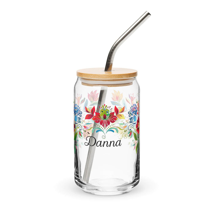 Danna Exclusive Name Art Piece Can-Shaped Glass Home Office Work Mexican Spanish Pride Gift Cup One-Of-A-Kind Calligraphy Glass | D23 Mexicada 16 oz With Lid & Straw