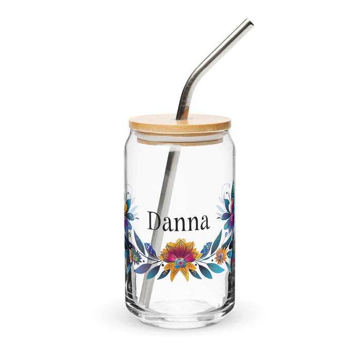 Danna Exclusive Name Art Piece Can-Shaped Glass Home Office Work Mexican Spanish Pride Gift Cup One-Of-A-Kind Calligraphy Glass | D3 Mexicada 16 oz With Lid & Straw