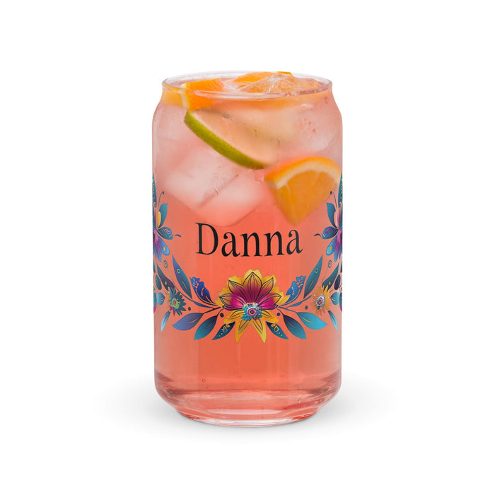 Danna Exclusive Name Art Piece Can-Shaped Glass Home Office Work Mexican Spanish Pride Gift Cup One-Of-A-Kind Calligraphy Glass | D3 Mexicada