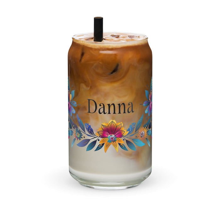 Danna Exclusive Name Art Piece Can-Shaped Glass Home Office Work Mexican Spanish Pride Gift Cup One-Of-A-Kind Calligraphy Glass | D3 Mexicada