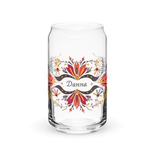 Danna Exclusive Name Art Piece Can-Shaped Glass Home Office Work Mexican Spanish Pride Gift Cup One-Of-A-Kind Calligraphy Glass | D5 Mexicada 16 oz