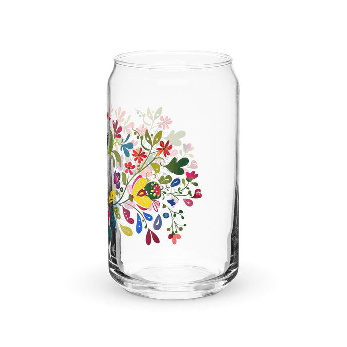 Darío Exclusive Name Art Piece Can-Shaped Glass Home Office Work Mexican Spanish Pride Gift Cup One-Of-A-Kind Calligraphy Glass | D22 Mexicada