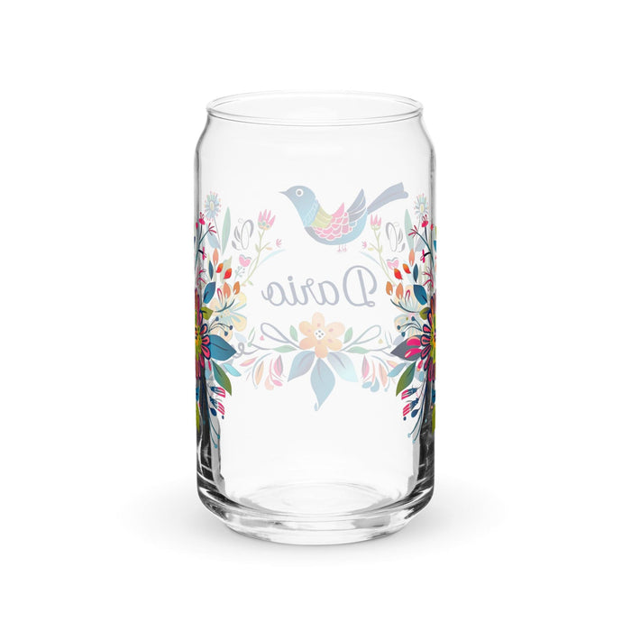 Darío Exclusive Name Art Piece Can-Shaped Glass Home Office Work Mexican Spanish Pride Gift Cup One-Of-A-Kind Calligraphy Glass | D24 Mexicada