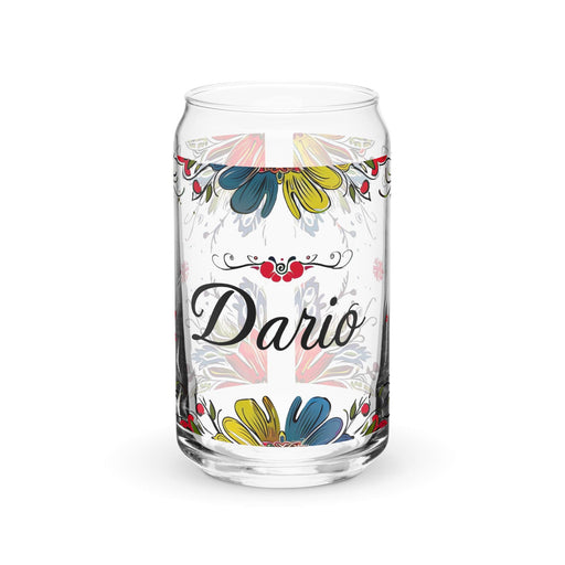 Darío Exclusive Name Art Piece Can-Shaped Glass Home Office Work Mexican Spanish Pride Gift Cup One-Of-A-Kind Calligraphy Glass | D29 Mexicada 16 oz