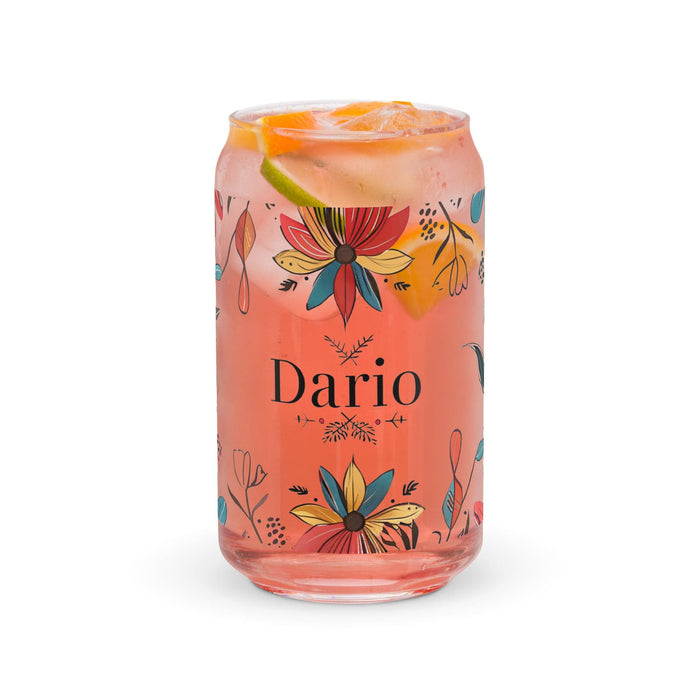 Darío Exclusive Name Art Piece Can-Shaped Glass Home Office Work Mexican Spanish Pride Gift Cup One-Of-A-Kind Calligraphy Glass | D42 Mexicada