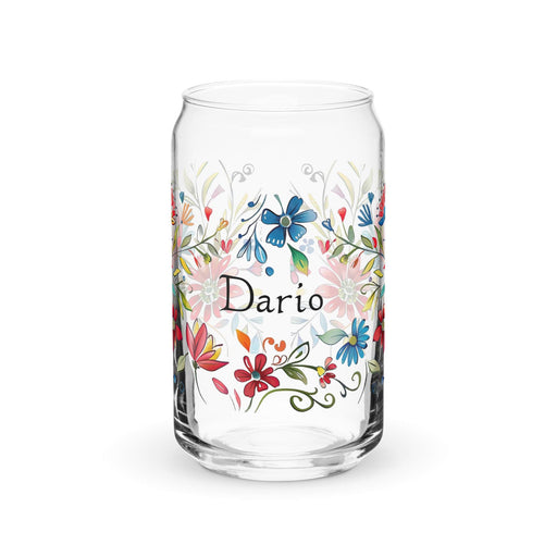 Darío Exclusive Name Art Piece Can-Shaped Glass Home Office Work Mexican Spanish Pride Gift Cup One-Of-A-Kind Calligraphy Glass | D43 Mexicada 16 oz (No Lid No Straw)