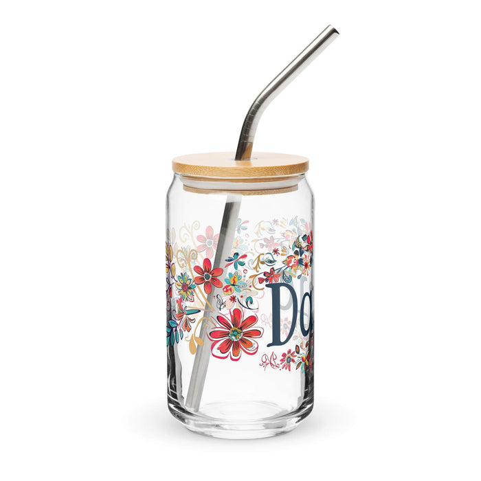 Darío Exclusive Name Art Piece Can-Shaped Glass Home Office Work Mexican Spanish Pride Gift Cup One-Of-A-Kind Calligraphy Glass | D55 Mexicada