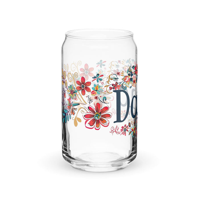 Darío Exclusive Name Art Piece Can-Shaped Glass Home Office Work Mexican Spanish Pride Gift Cup One-Of-A-Kind Calligraphy Glass | D55 Mexicada