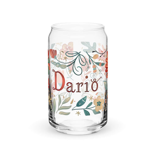 Darío Exclusive Name Art Piece Can-Shaped Glass Home Office Work Mexican Spanish Pride Gift Cup One-Of-A-Kind Calligraphy Glass | D57 Mexicada 16 oz