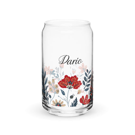 Darío Exclusive Name Art Piece Can-Shaped Glass Home Office Work Mexican Spanish Pride Gift Cup One-Of-A-Kind Calligraphy Glass | D6 Mexicada 16 oz