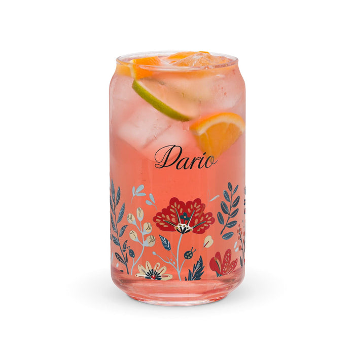 Darío Exclusive Name Art Piece Can-Shaped Glass Home Office Work Mexican Spanish Pride Gift Cup One-Of-A-Kind Calligraphy Glass | D6 Mexicada