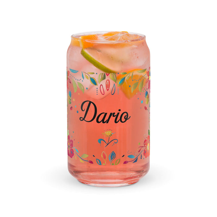 Darío Exclusive Name Art Piece Can-Shaped Glass Home Office Work Mexican Spanish Pride Gift Cup One-Of-A-Kind Calligraphy Glass | D9 Mexicada