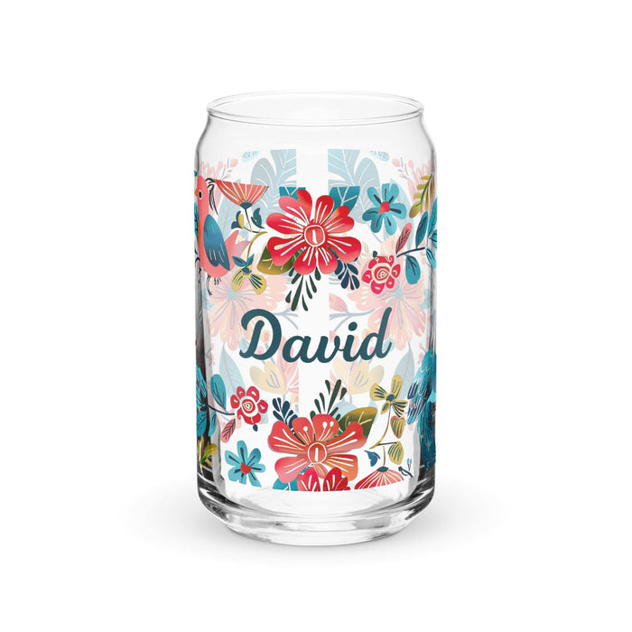 David Exclusive Name Art Piece Can-Shaped Glass Home Office Work Mexican Spanish Pride Gift Cup One-Of-A-Kind Calligraphy Glass | D10 Mexicada 16 oz