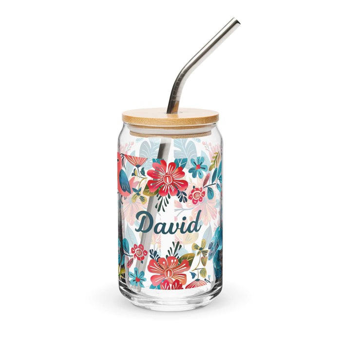 David Exclusive Name Art Piece Can-Shaped Glass Home Office Work Mexican Spanish Pride Gift Cup One-Of-A-Kind Calligraphy Glass | D10 Mexicada 16 oz With Lid & Straw