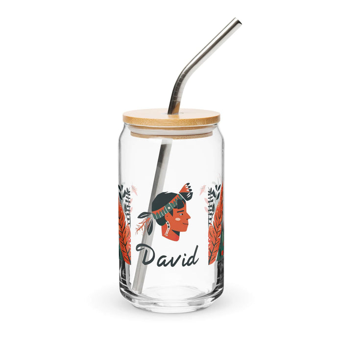 David Exclusive Name Art Piece Can-Shaped Glass Home Office Work Mexican Spanish Pride Gift Cup One-Of-A-Kind Calligraphy Glass | D11 Mexicada 16 oz With Lid & Straw