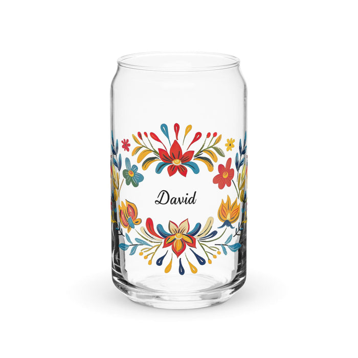 David Exclusive Name Art Piece Can-Shaped Glass Home Office Work Mexican Spanish Pride Gift Cup One-Of-A-Kind Calligraphy Glass | D13 Mexicada 16 oz (No Lid No Straw)