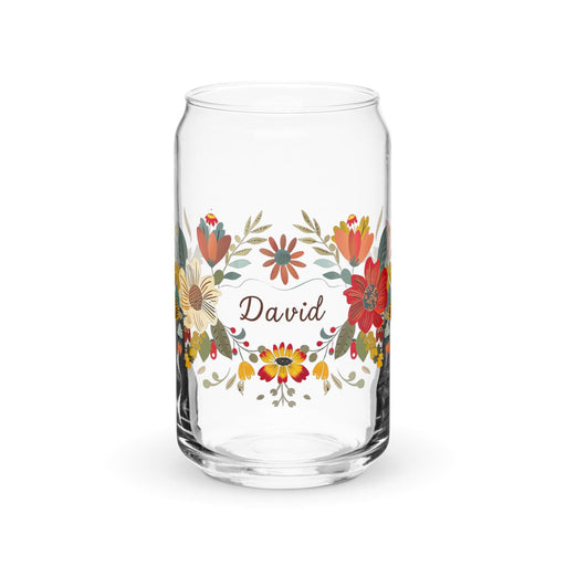 David Exclusive Name Art Piece Can-Shaped Glass Home Office Work Mexican Spanish Pride Gift Cup One-Of-A-Kind Calligraphy Glass | D14 Mexicada 16 oz