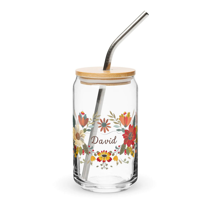 David Exclusive Name Art Piece Can-Shaped Glass Home Office Work Mexican Spanish Pride Gift Cup One-Of-A-Kind Calligraphy Glass | D14 Mexicada 16 oz With Lid & Straw