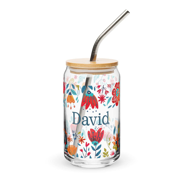 David Exclusive Name Art Piece Can-Shaped Glass Home Office Work Mexican Spanish Pride Gift Cup One-Of-A-Kind Calligraphy Glass | D15 Mexicada 16 oz With Lid & Straw