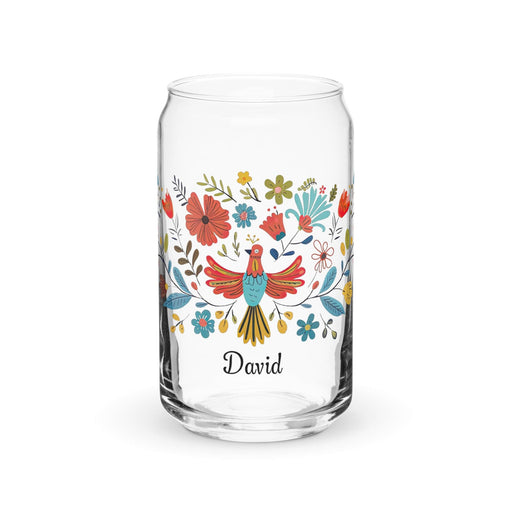 David Exclusive Name Art Piece Can-Shaped Glass Home Office Work Mexican Spanish Pride Gift Cup One-Of-A-Kind Calligraphy Glass | D16 Mexicada 16 oz (No Lid No Straw)