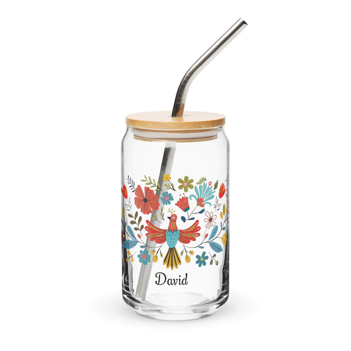 David Exclusive Name Art Piece Can-Shaped Glass Home Office Work Mexican Spanish Pride Gift Cup One-Of-A-Kind Calligraphy Glass | D16 Mexicada 16 oz With Lid & Straw