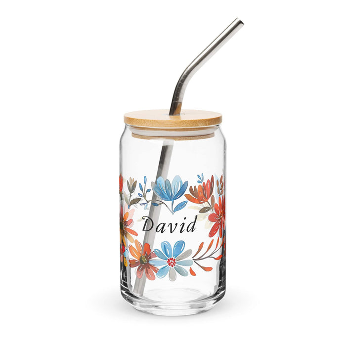 David Exclusive Name Art Piece Can-Shaped Glass Home Office Work Mexican Spanish Pride Gift Cup One-Of-A-Kind Calligraphy Glass | D19 Mexicada 16 oz With Lid & Straw