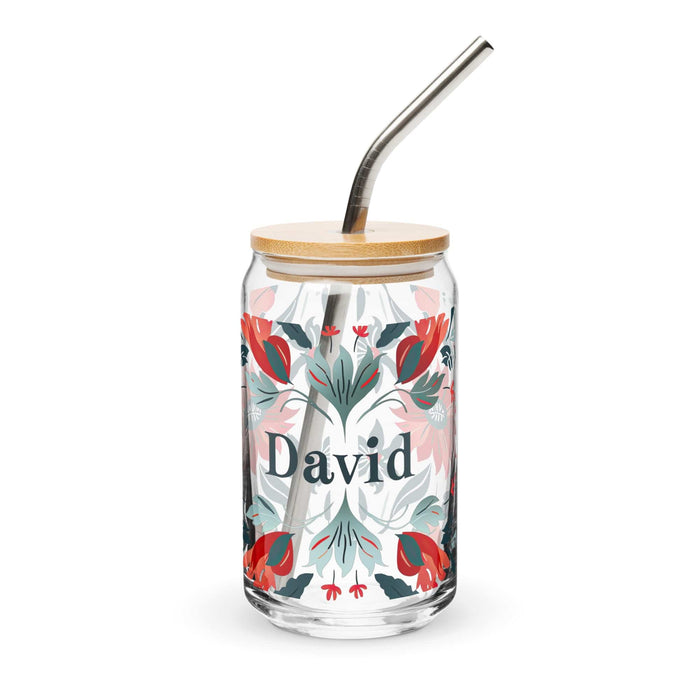 David Exclusive Name Art Piece Can-Shaped Glass Home Office Work Mexican Spanish Pride Gift Cup One-Of-A-Kind Calligraphy Glass | D2 Mexicada 16 oz With Lid & Straw