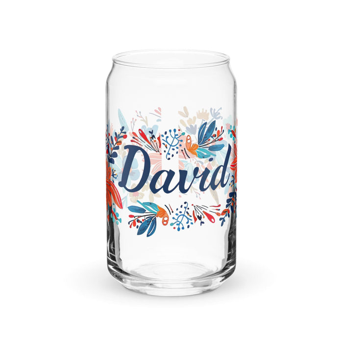 David Exclusive Name Art Piece Can-Shaped Glass Home Office Work Mexican Spanish Pride Gift Cup One-Of-A-Kind Calligraphy Glass | D22 Mexicada 16 oz