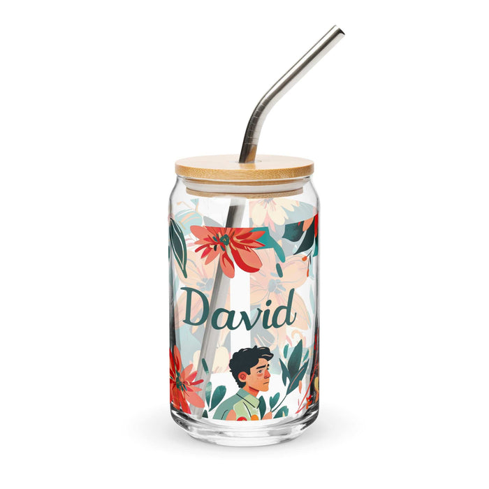 David Exclusive Name Art Piece Can-Shaped Glass Home Office Work Mexican Spanish Pride Gift Cup One-Of-A-Kind Calligraphy Glass | D24 Mexicada 16 oz With Lid & Straw