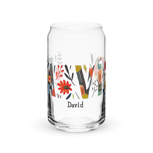 David Exclusive Name Art Piece Can-Shaped Glass Home Office Work Mexican Spanish Pride Gift Cup One-Of-A-Kind Calligraphy Glass | D25 Mexicada 16 oz