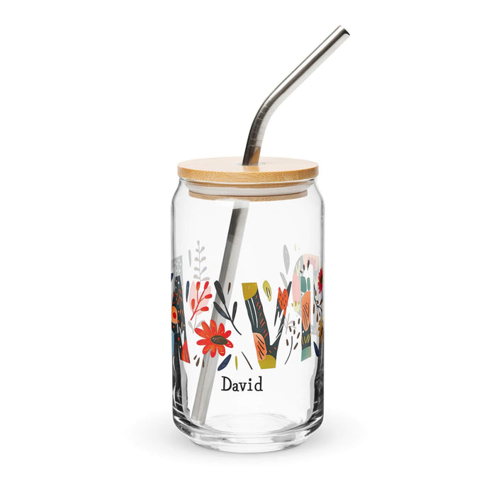 David Exclusive Name Art Piece Can-Shaped Glass Home Office Work Mexican Spanish Pride Gift Cup One-Of-A-Kind Calligraphy Glass | D25 Mexicada 16 oz With Lid & Straw