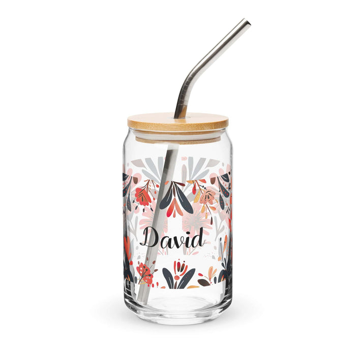 David Exclusive Name Art Piece Can-Shaped Glass Home Office Work Mexican Spanish Pride Gift Cup One-Of-A-Kind Calligraphy Glass | D26 Mexicada 16 oz With Lid & Straw