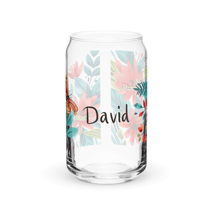 David Exclusive Name Art Piece Can-Shaped Glass Home Office Work Mexican Spanish Pride Gift Cup One-Of-A-Kind Calligraphy Glass | D28 Mexicada 16 oz