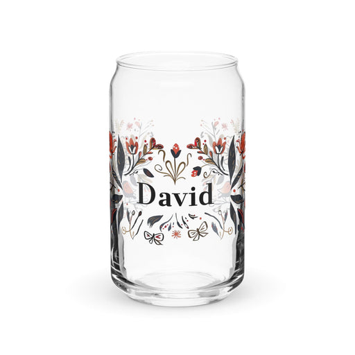 David Exclusive Name Art Piece Can-Shaped Glass Home Office Work Mexican Spanish Pride Gift Cup One-Of-A-Kind Calligraphy Glass | D3 Mexicada 16 oz (No Lid No Straw)