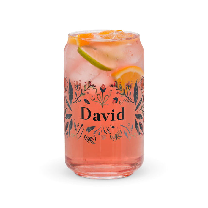 David Exclusive Name Art Piece Can-Shaped Glass Home Office Work Mexican Spanish Pride Gift Cup One-Of-A-Kind Calligraphy Glass | D3 Mexicada