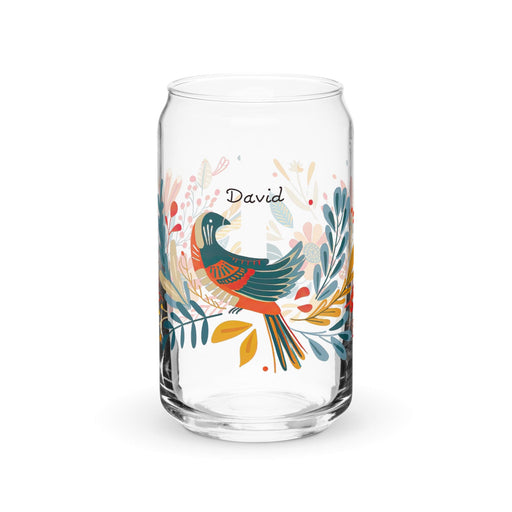 David Exclusive Name Art Piece Can-Shaped Glass Home Office Work Mexican Spanish Pride Gift Cup One-Of-A-Kind Calligraphy Glass | D7 Mexicada 16 oz