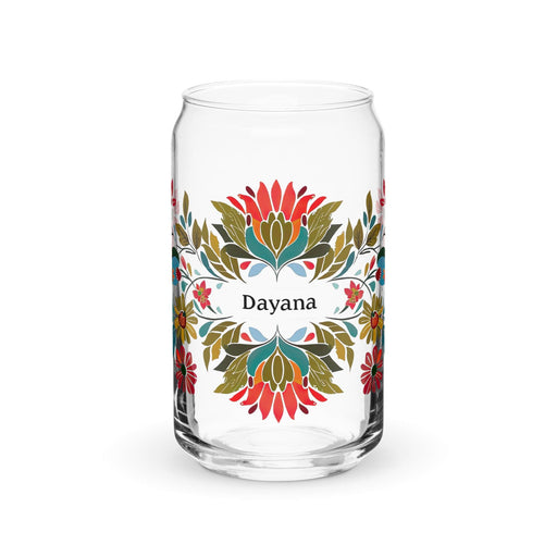 Dayana Exclusive Name Art Piece Can-Shaped Glass Home Office Work Mexican Spanish Pride Gift Cup One-Of-A-Kind Calligraphy Glass | D11 Mexicada 16 oz