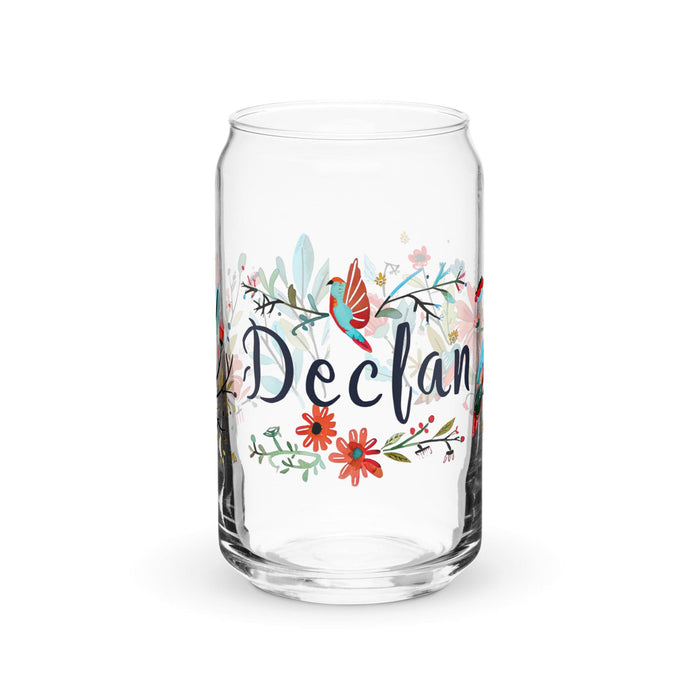 Declan Exclusive Name Art Piece Can-Shaped Glass Home Office Work Mexican Spanish Pride Gift Cup One-Of-A-Kind Calligraphy Glass | D1 Mexicada 16 oz