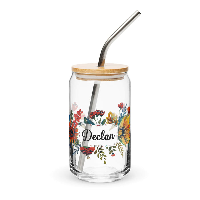 Declan Exclusive Name Art Piece Can-Shaped Glass Home Office Work Mexican Spanish Pride Gift Cup One-Of-A-Kind Calligraphy Glass | D10 Mexicada 16 oz With Lid & Straw