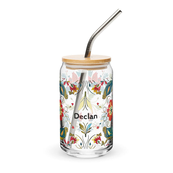 Declan Exclusive Name Art Piece Can-Shaped Glass Home Office Work Mexican Spanish Pride Gift Cup One-Of-A-Kind Calligraphy Glass | D11 Mexicada 16 oz With Lid & Straw