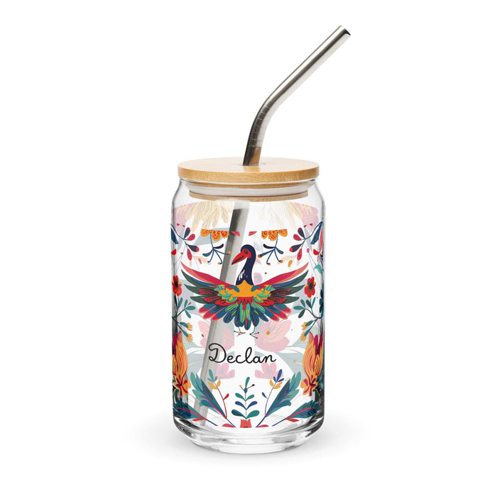 Declan Exclusive Name Art Piece Can-Shaped Glass Home Office Work Mexican Spanish Pride Gift Cup One-Of-A-Kind Calligraphy Glass | D15 Mexicada 16 oz With Lid & Straw